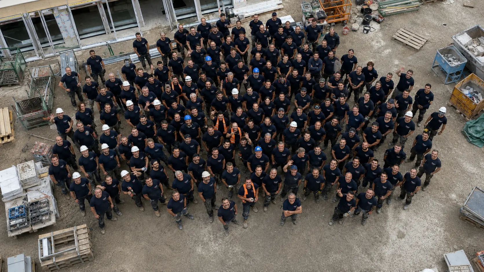 Das HRW-Team auf einer Baustelle